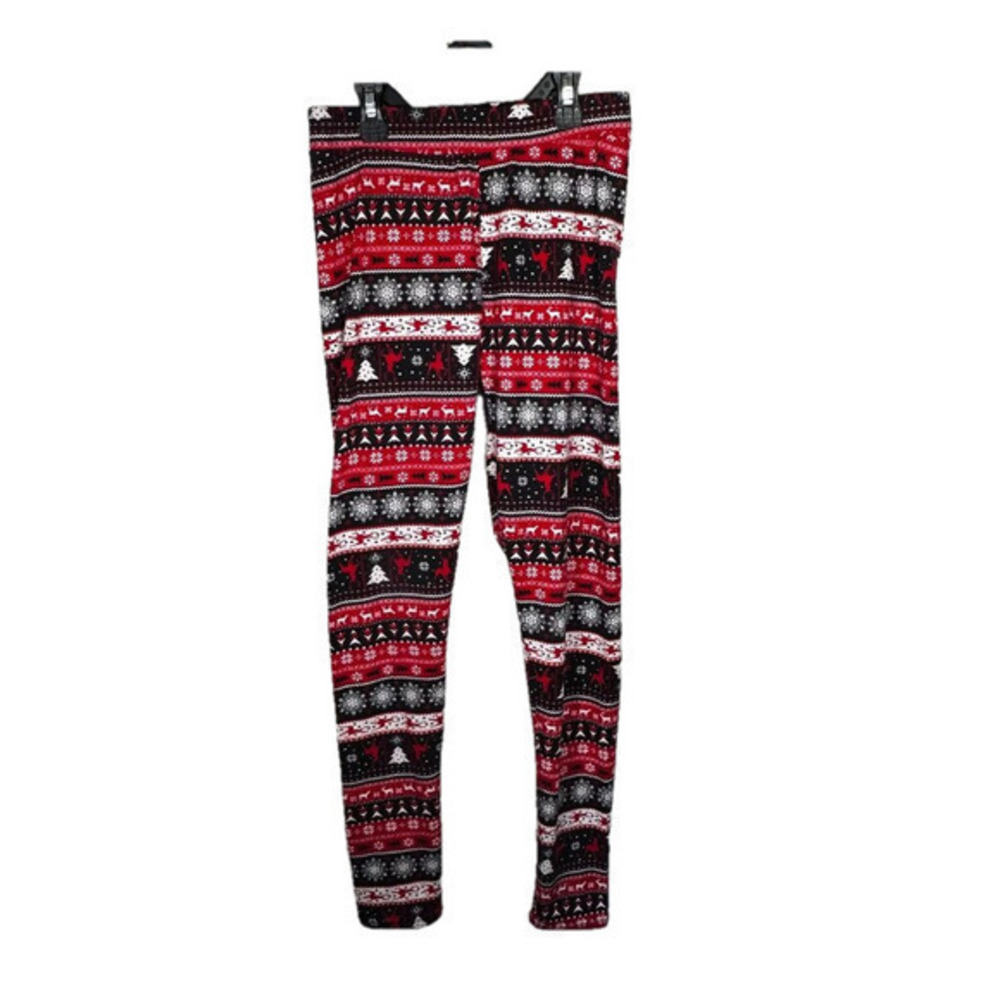 🌷 Shosho Festive Reindeer Geometric Leggings